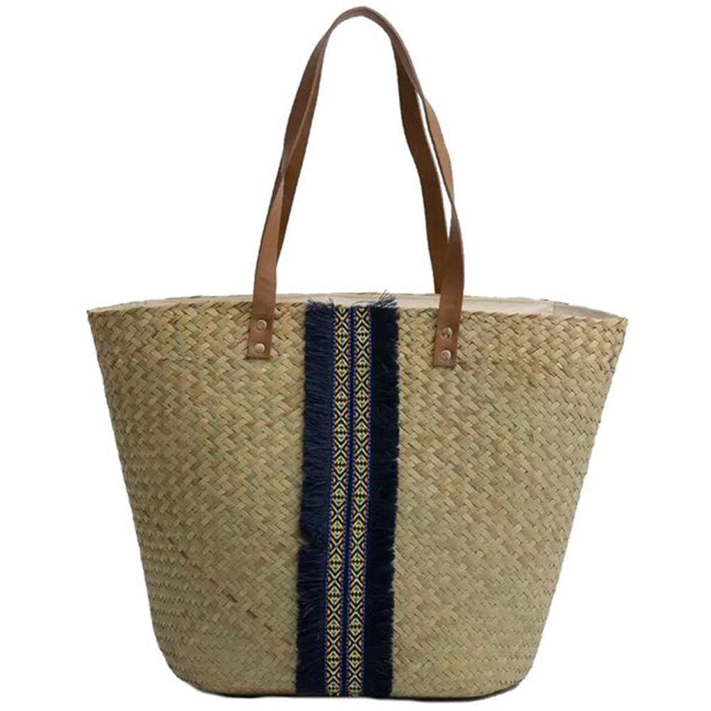 Bolsa Feminina Tote Bag de Praia Textura Palha Pagani Bege
