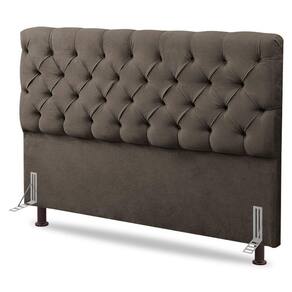 Cabeceira Cama Box Casal Lylla 140cm Capitonê com Frame Linho Cacau - Abmaza