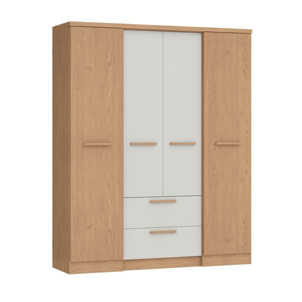 Guarda-Roupa 4 Portas Castro Aspen 3262A 2 Gavetas Angelin/Blanc SE