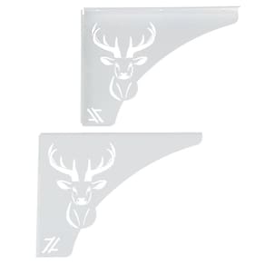 Mão Francesa Decorativa Branco em Aço 20cm Cabeça de Alce Cervo Zarg para Prateleira