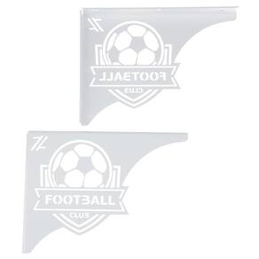 Mão Francesa Ornamentada 20cm Escudo Futebol Aço Branco para Prateleira Zarg