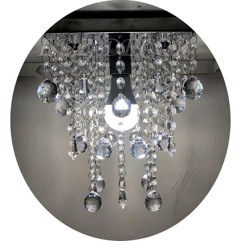 Lustre Moderno De Acrílico Já Vai Montado Com Lâmpada BF