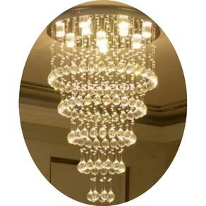 Pendente De Cristal Com Base De Inox Espelhado 50CM