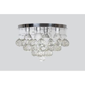 Pendente De Cristal Com Base De Inox 30cm Diâmetro