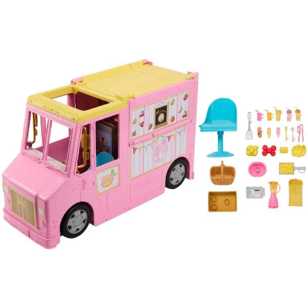 Veículo Barbie - Caminhão com Área Externa - Food Truck da Barbie