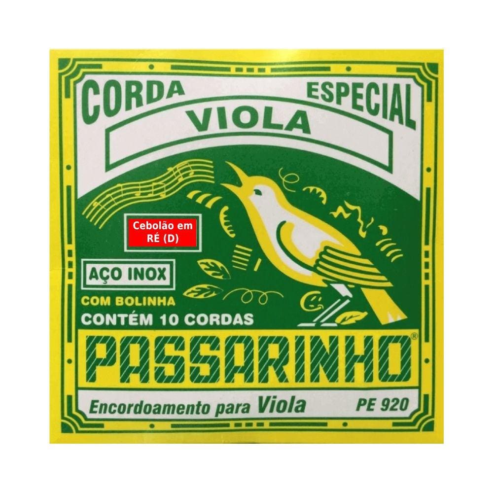 Encordoamento Viola Caipira Passarinho PE-920 - Cebolão em RÉ