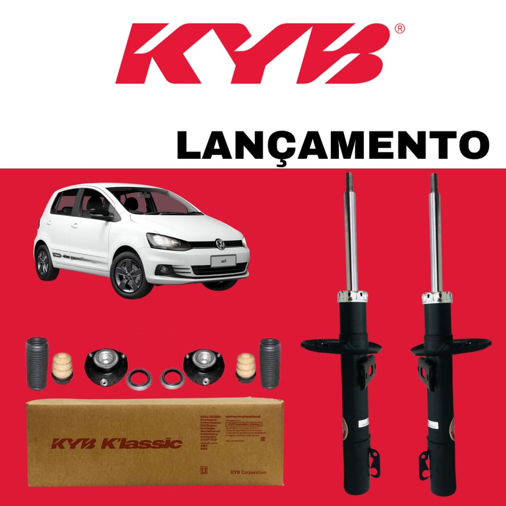 Par Amortecedor Dianteiro Vw Fox 2003 A 2021 Kayaba Linha Klassic + Kit Batente