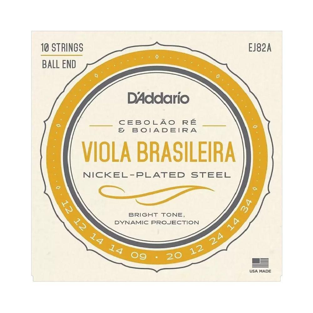 Encordoamento Viola Caipira D`Addario EJ82A Cebolão em Ré - 27358