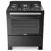 Fogão 5 Bocas a Gás Itatiaia Itamaster com Timer Digital e Queimador Tripla Chama Preto Bivolt