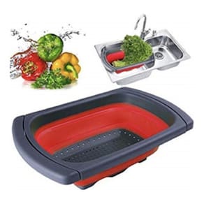 Escorredor De Alimentos Retrátil Silicone Peneira Para Cozinha