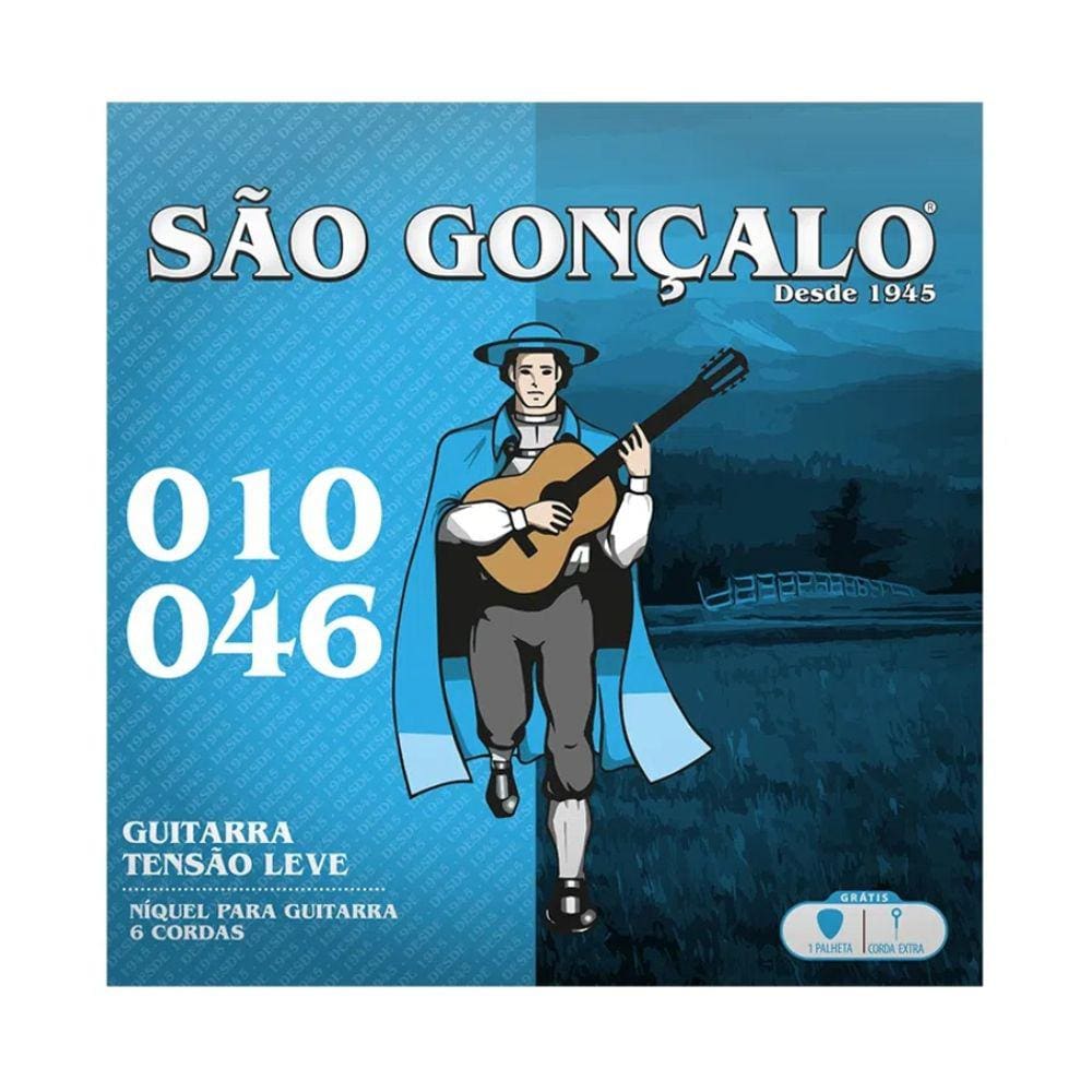 Encordoamento Guitarra São Gonçalo 0.10 Níquel Tensão Leve - IZ 11027