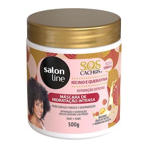 Máscara de hidratação SOS Cachos Rícino e Queratina Da Salon Line 500g