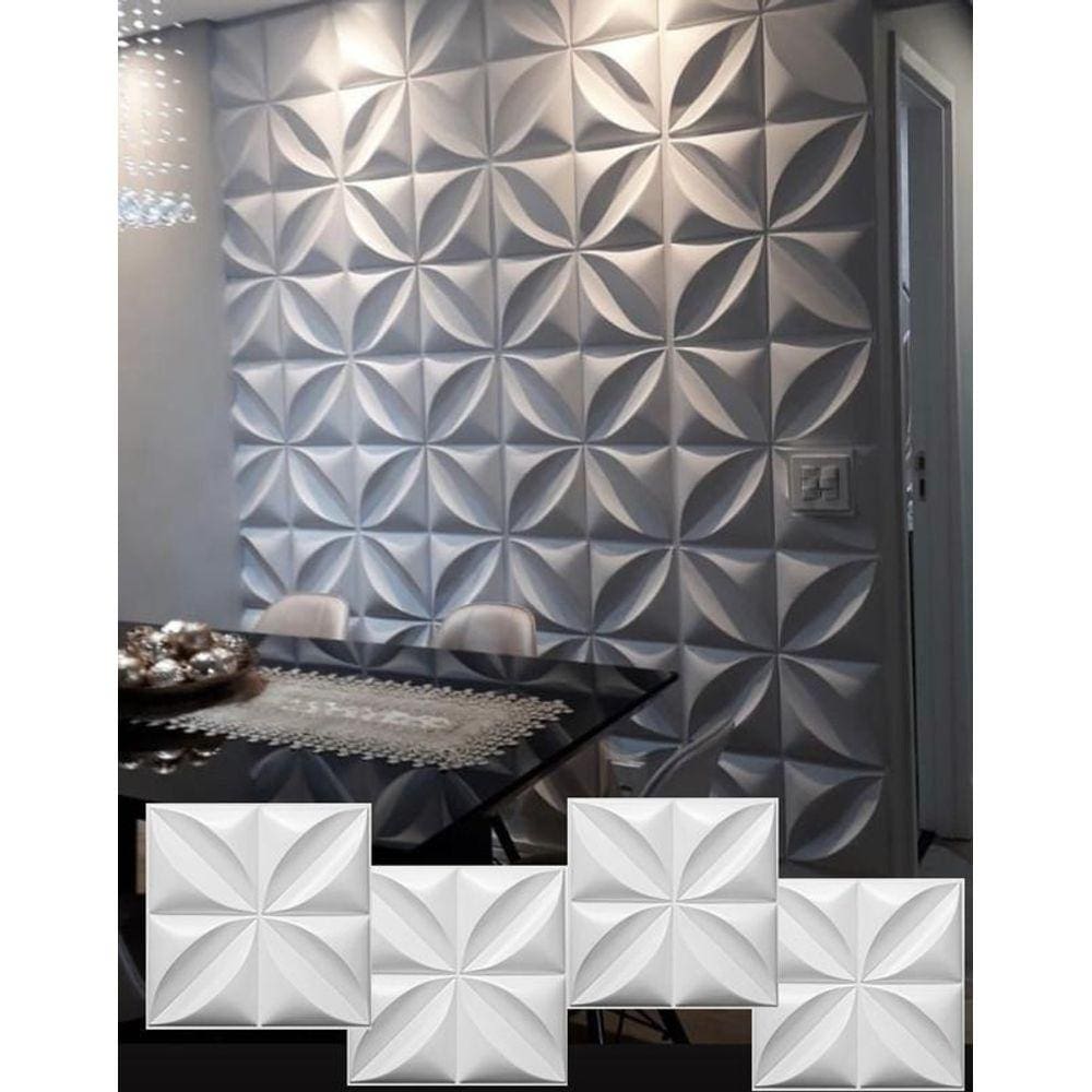 Decore Com Estilo Revestimento 3D Exclusivo 14 Placas 50Cm X 50Cm