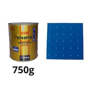 Piso Tátil Alerta Azul Pvc 25X25Cm Kit 20Pçs + 2 Cola 750G