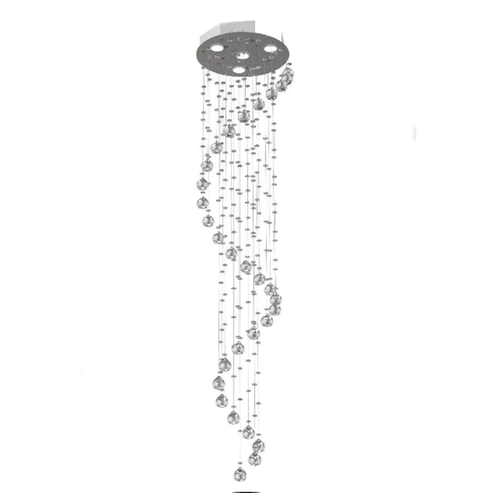 Lustre De Cristal Grande Base 40cm Diâmetro Com Lâmpadas BF