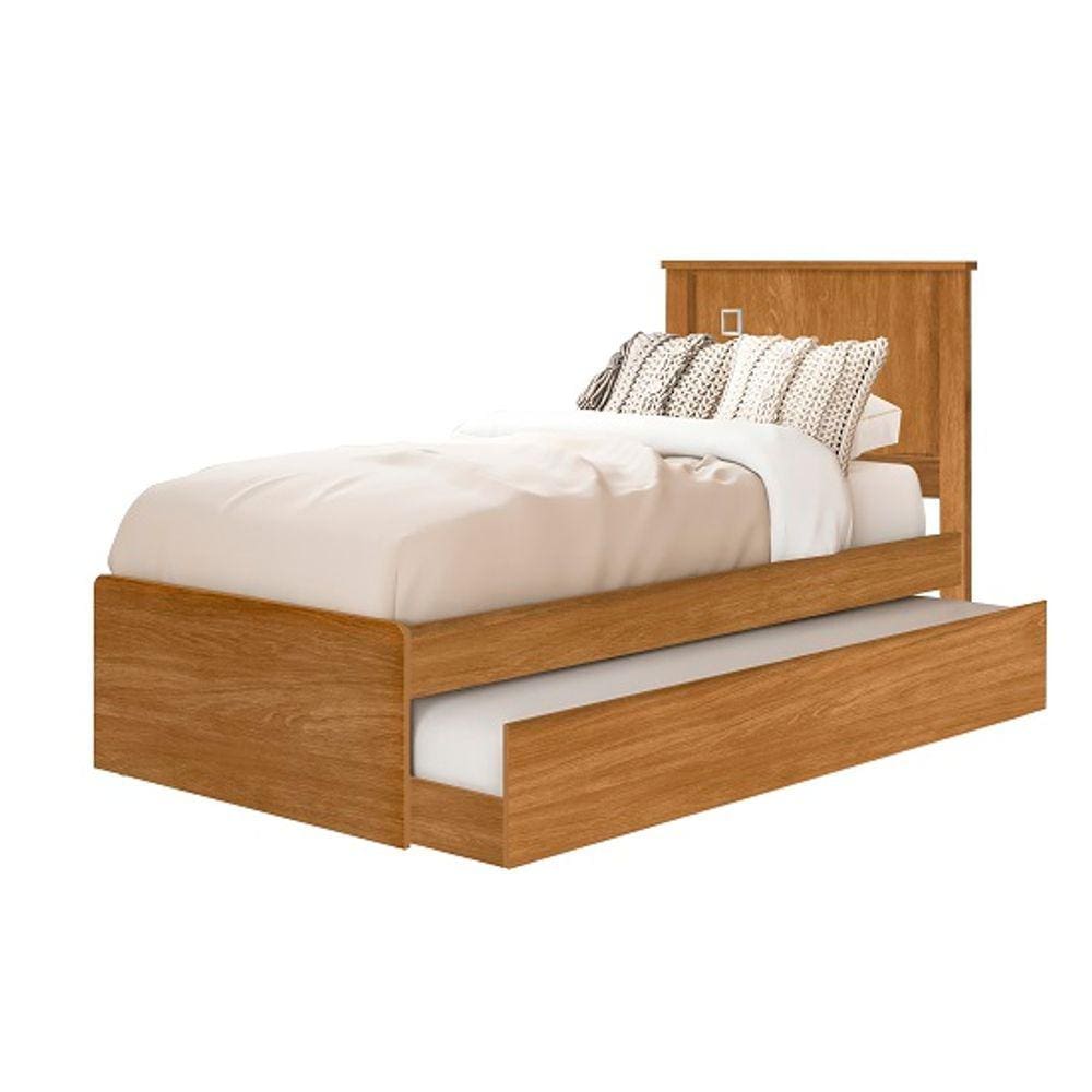 Cama Barcelona Solteiro Com Auxiliar Nature – Tebarrot Móveis
