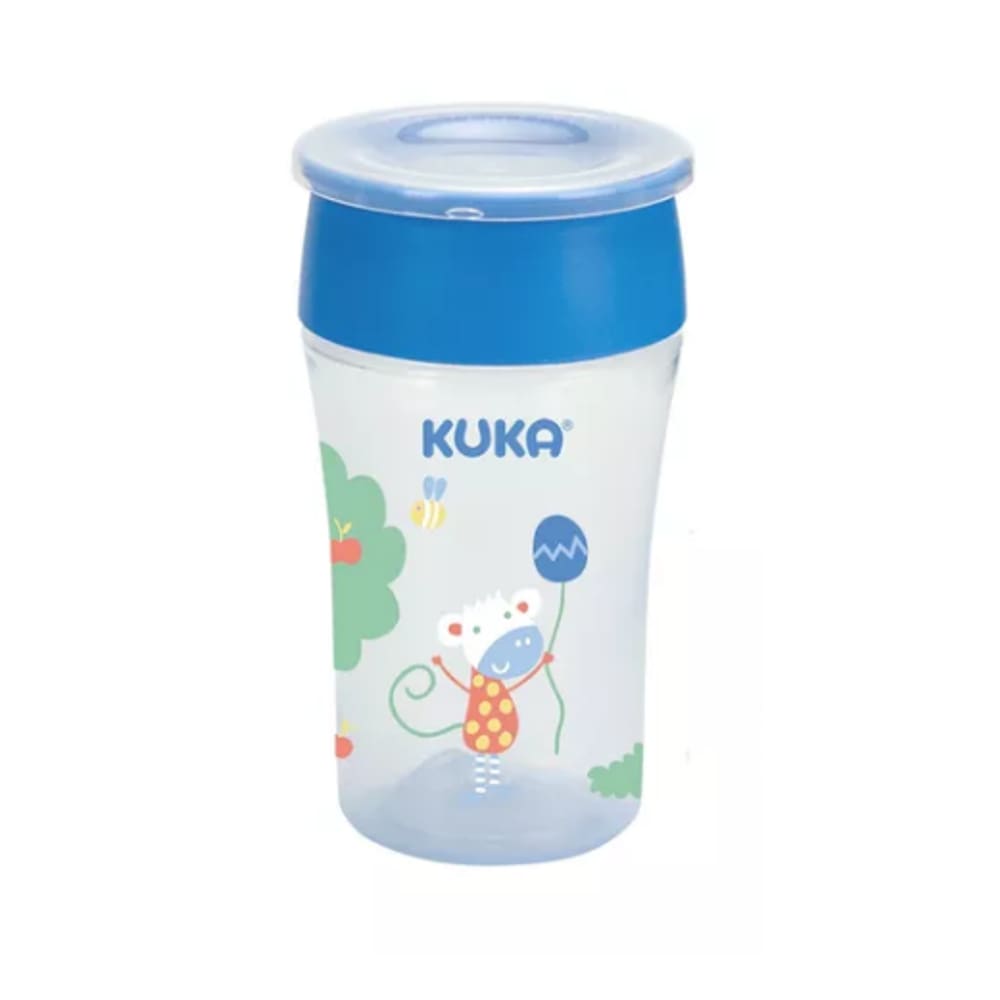 Copo 360 Kuka Antivazamento 200Ml Azul Animais