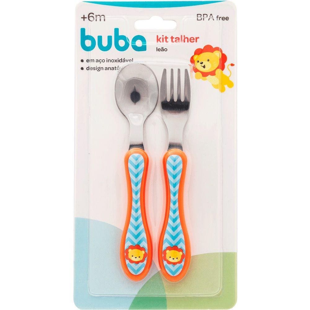 conjunto TALHERES INFANTIL INOX 2 PÇS ESTRELINHA BUBA Leão