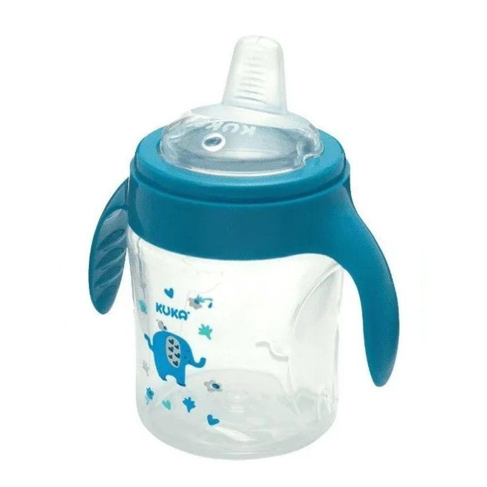 Copo treinamento antivazamento Kuka 200ml Azul