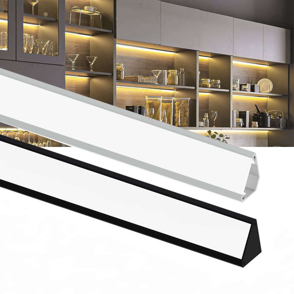 Perfil de Sobrepor Taschibra Fita de Led Spire L30 Preto Com 1,5 Metros