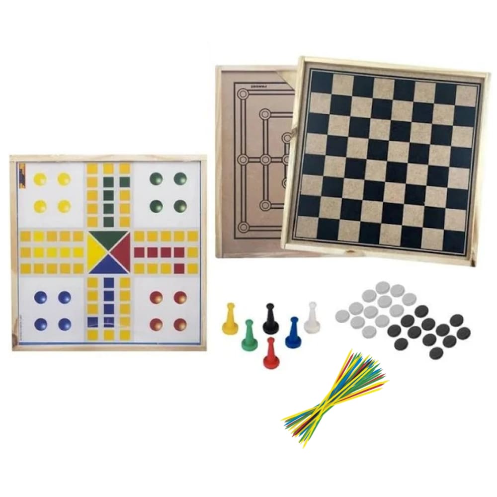 Jogo Tabuleiro Divertirema Clássico Dama Ludo Jogo Moinho