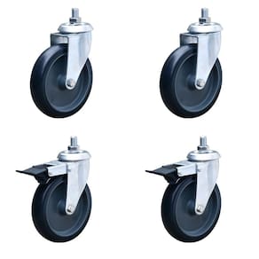 Kit c/ 4 Rodízios 2 Com 2 S/ Trava Giratória PVC 100mm Colson
