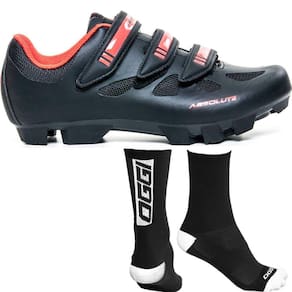Sapatilha Absolute Nero Preto/Vermelho + Meia Oggi Lisa
