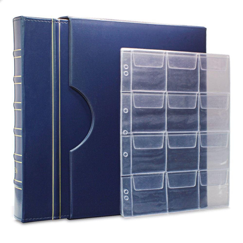 Álbum de Luxo Azul 10 Folhas para 120 Moedas 3BZN G
