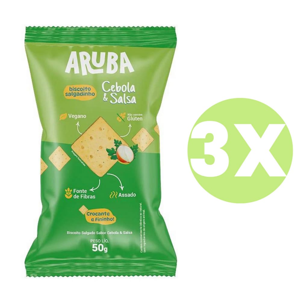 Biscoito Salgado Sabor Cebola e Salsa Sem Glúten Aruba 50g