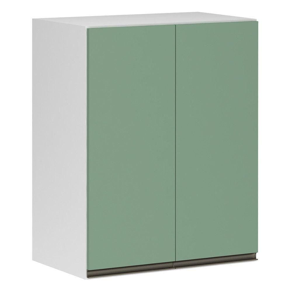 Armário Perola 60cm 2 Portas Luciane Branco Polar C/Verde
