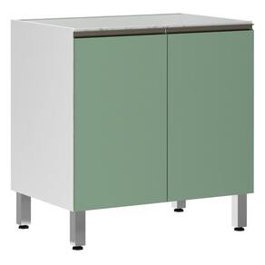 Balcão Sem Tampo 80cm Branco Com Verde Jade