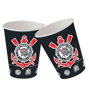 8 Copo Papel 200 Ml Corinthians Festa Infantil Aniversario