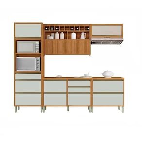Cozinha Modulada 5 Peças| Mdf Freijó com Off White
