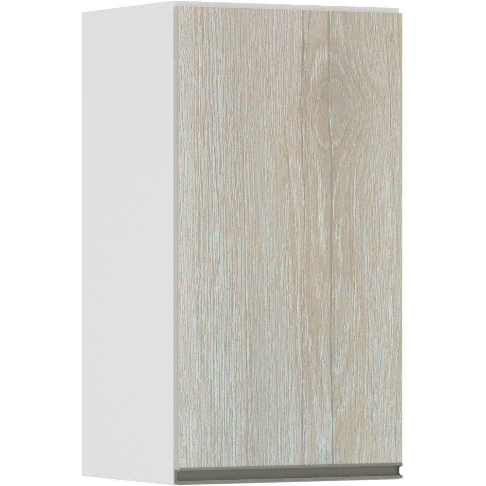 Armário Perola 40cm 1 Porta Branco Polar C/Legno Crema