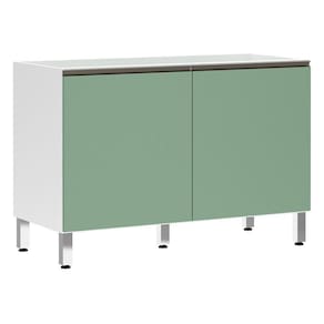 Balcão De Pia Sem Tamp 120cm Branco Com Verde Jade