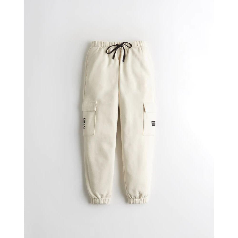 Calça De Moletom Jogger Social Tourist Cintura Alta Hollister