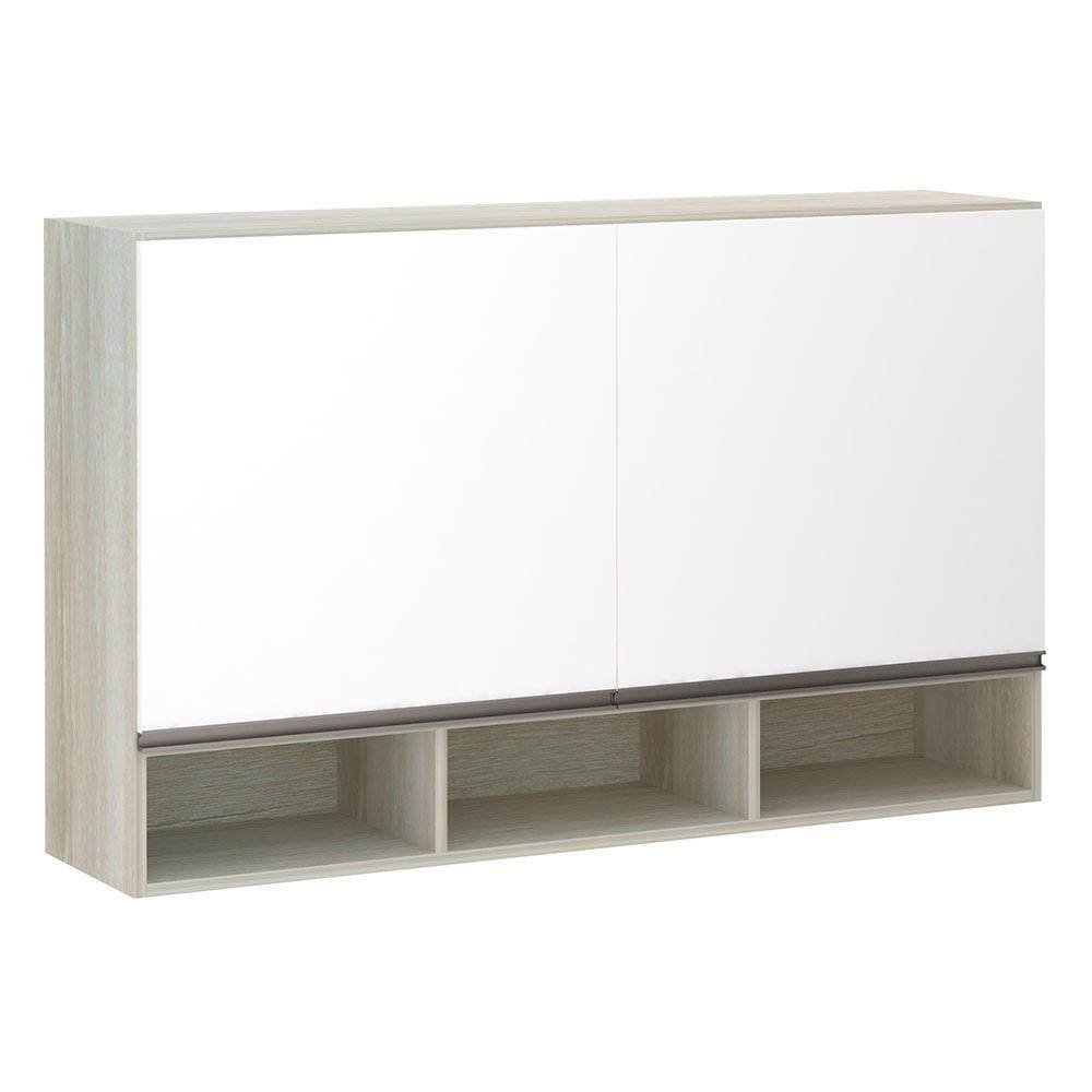 Armário 120cm 2 Portas C/Nicho Legno Crema C/Branco Pola