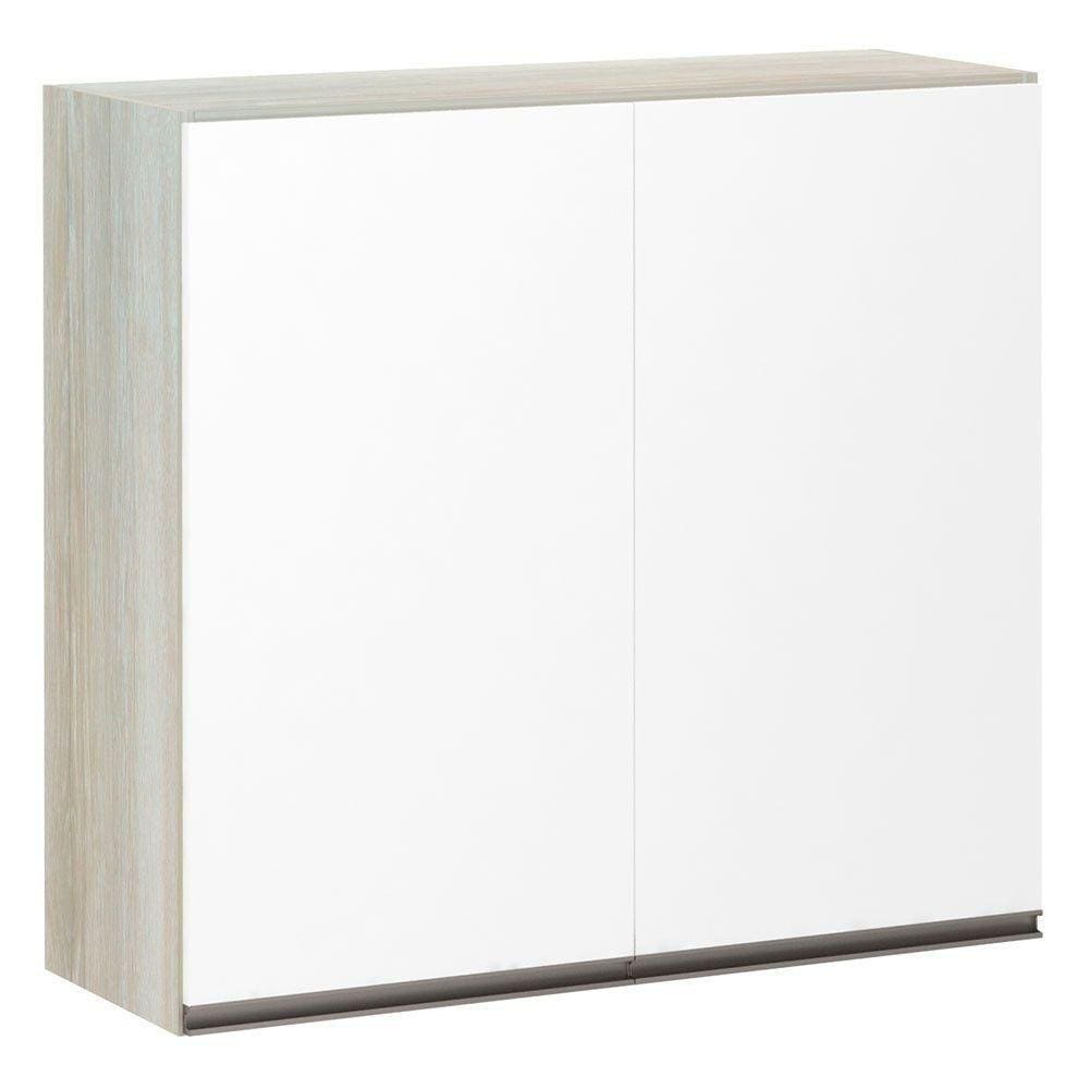 Armário 80cm 2 Portas Luci Legno Crema C/Branco Polar
