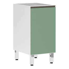Balcão Sem Tampo 40cm Branco Com Verde Jade