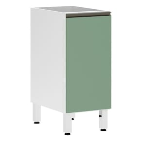Balcão Sem Tampo 35cm Branco Com Verde Jade