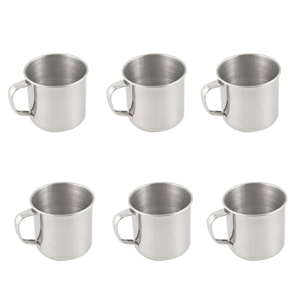 6un Caneca copo alumínio café chá 300ml xícara cozinha