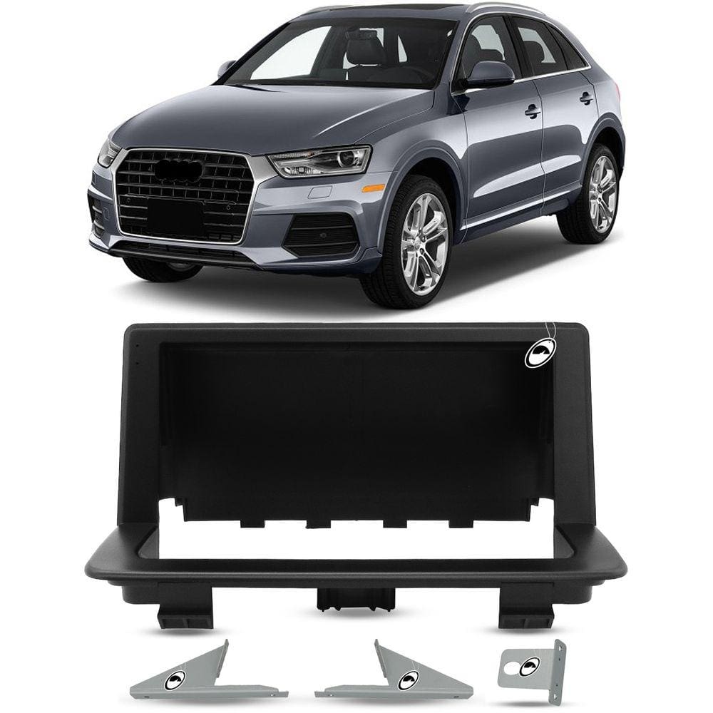 Moldura De Painel 2 Din 9" Polegadas Audi Q3 2013 à 2018 - Preto