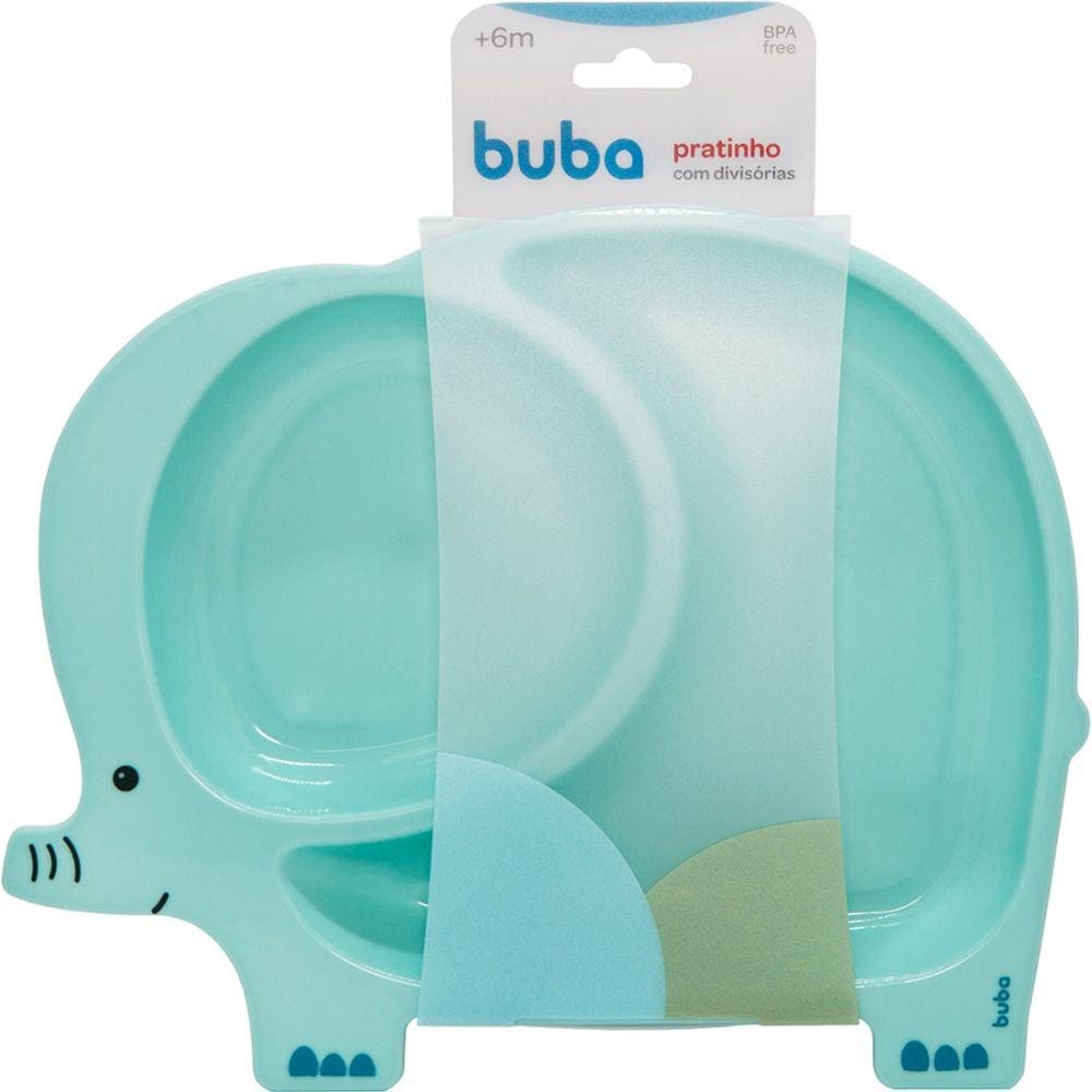 PRATO INFANTIL COM DIVISÓRIA BUBA ELEFANTE Azul