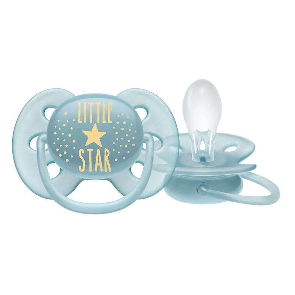 CHUPETA AVENT PHILIPS ULTRA SOFT 6 Á 18 MESES Azul Star