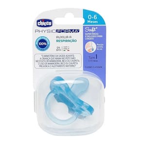 CHUPETA CHICCO TODA SILICONE PHYSIO SOFT 0 A 6 M Azul