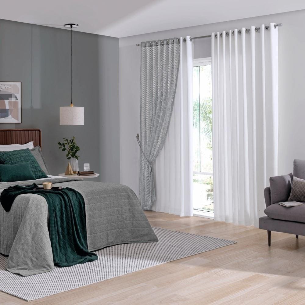 Cortina Sala Quarto Escritório Xale Decoração 2,10x 2,50m