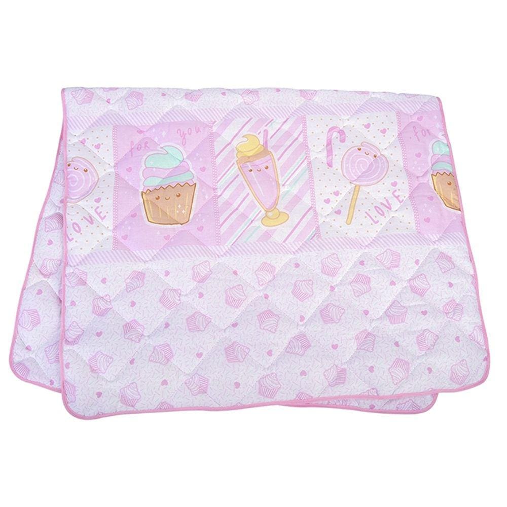 EDREDOM DE BERÇO 100% ALGODÃO 85 X 1,30 BABY NICE Rosa