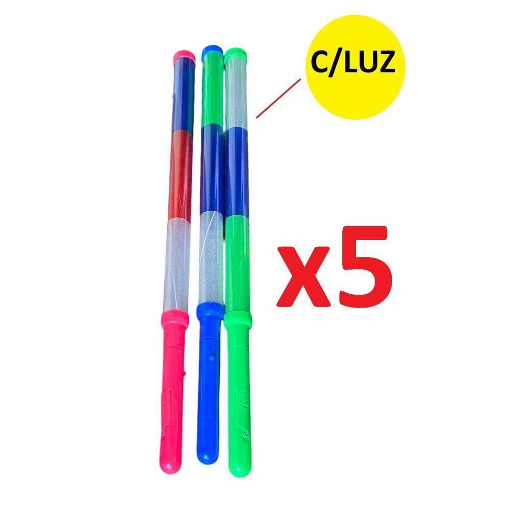 Kit 5 Bastões De Led 45 Cm Colorido Festa Neon Balada