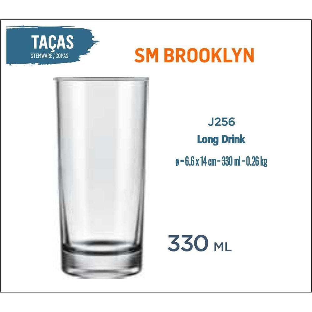 24 Copos Brooklyn 330Ml Cerveja Refrigerante Suco Batida