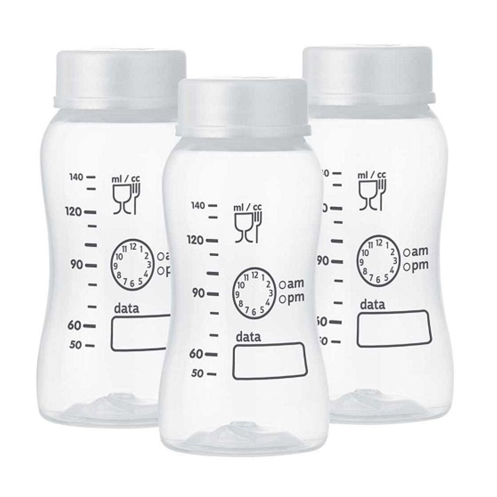 Pote para Leite Materno Neopan Branco - com 3 potes de 140ml